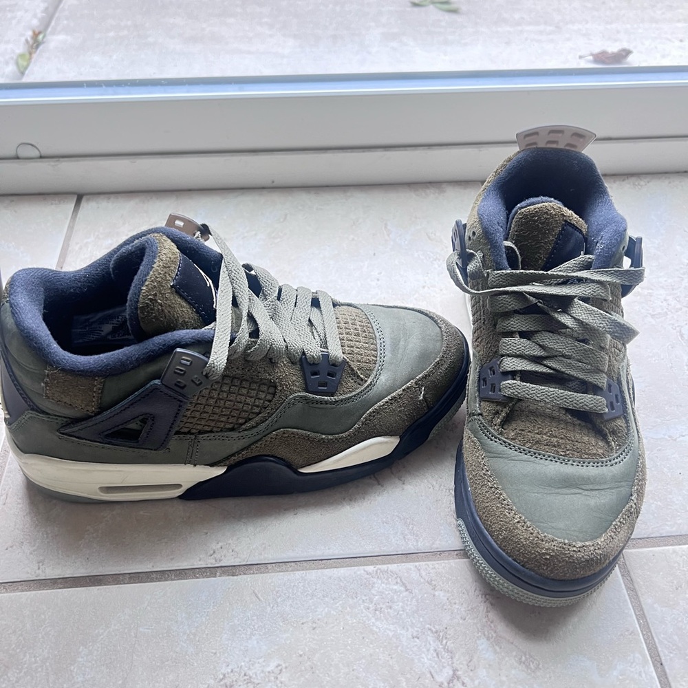 Jordan Kids Olive and Blue Sneakers
